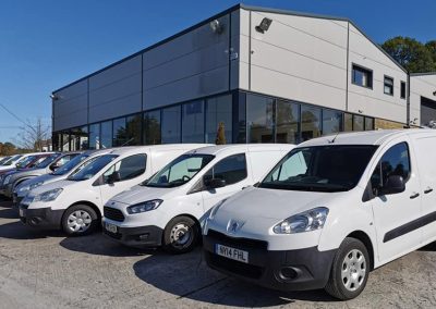 Vehicles and workshop at Cavan Autotrac dealership